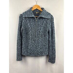 Women’s Small Caslon Navy & Blue Knit Half Zip Sweater.